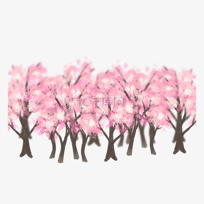 粉色桃花桃林