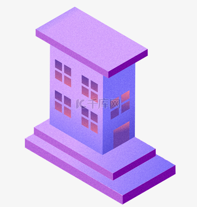 紫色台阶立体楼房