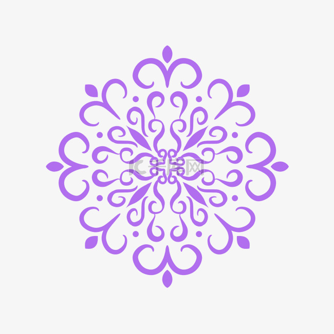 紫色圆形花朵纹身