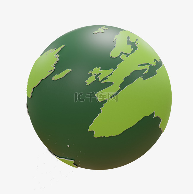 绿色装饰地球C4D