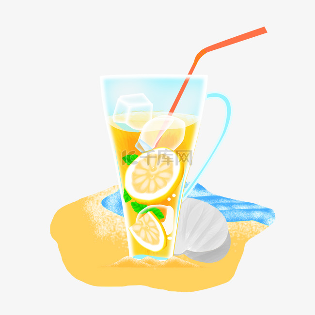 冰块柠檬果汁