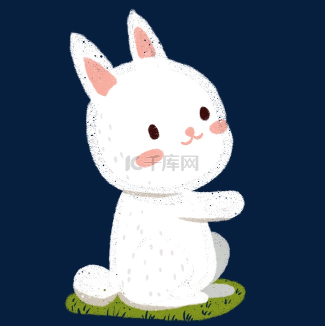 可爱的白色小兔
