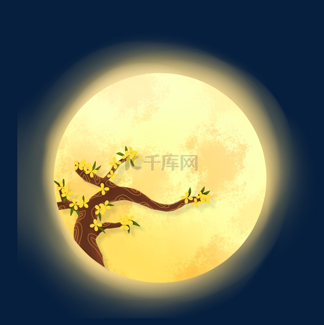 桂花树月亮合成