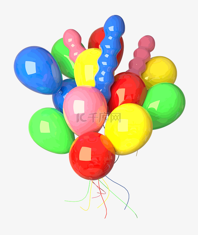 AI矢量彩色气球