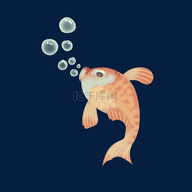一个在水里吐泡泡的鱼