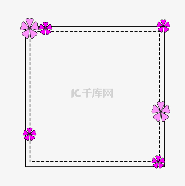 紫色花朵方形边框