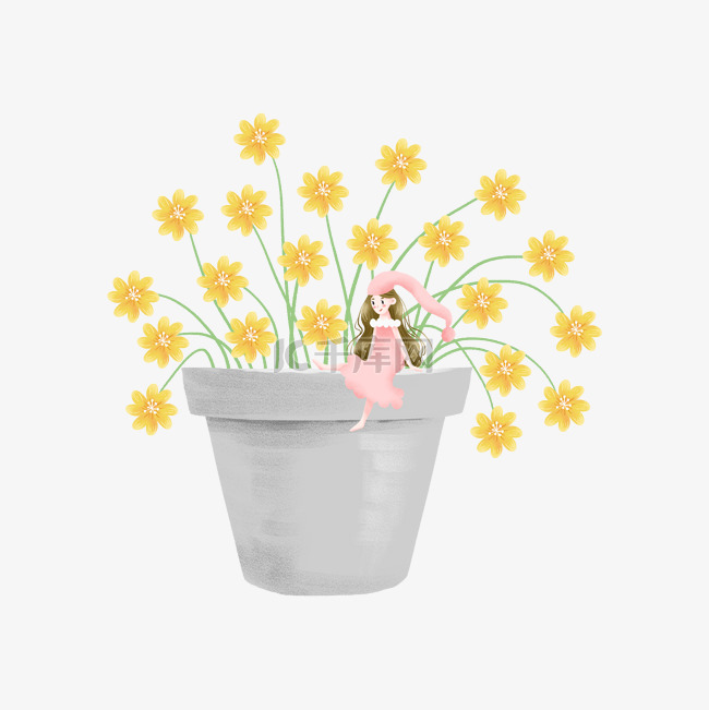 花丛中的女孩