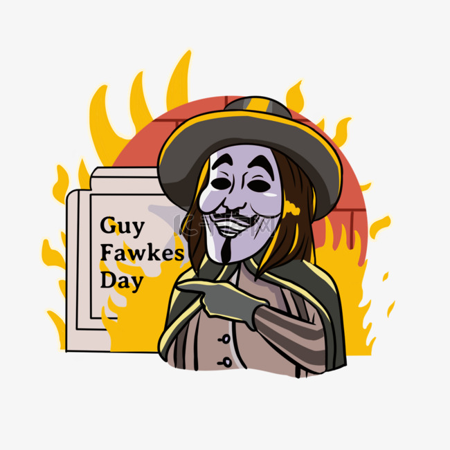 guy fawkes day手指书本男人