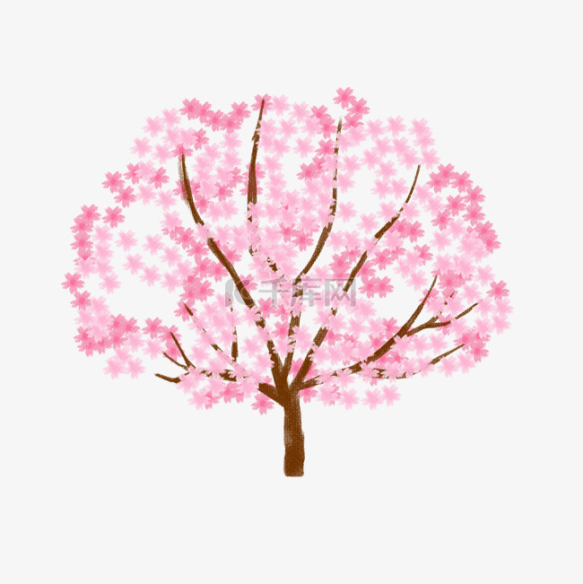 樱花树卡通装饰图案下载