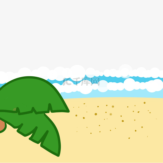 夏日沙滩椰子树