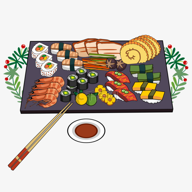 食材丰富的日本osechi ryori料理