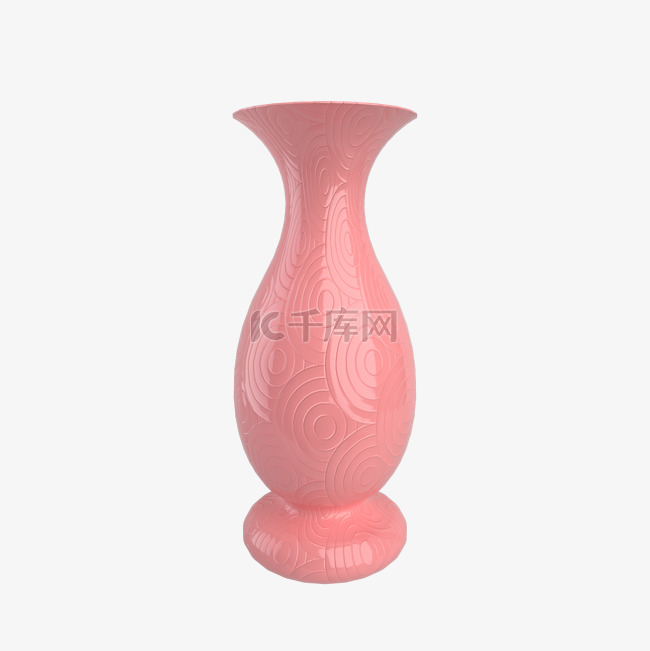 粉色立体花瓶装饰