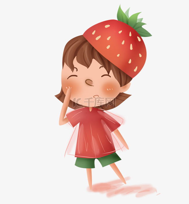 儿童表演草莓水果小朋友