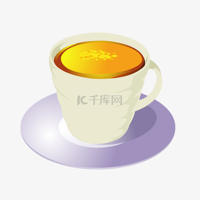 白色2.5D立体茶杯