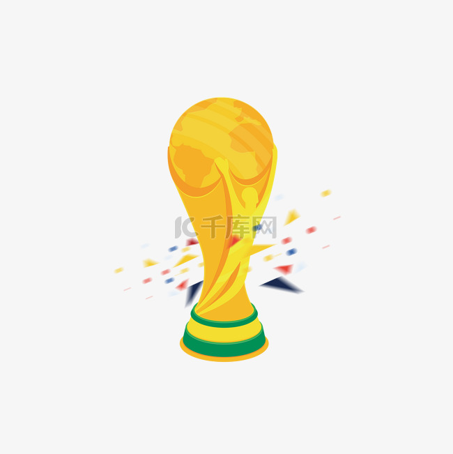 卡通足球世界杯奖杯矢量素材