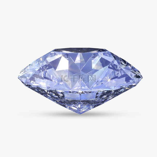晶莹剔透的蓝色钻石3d元素