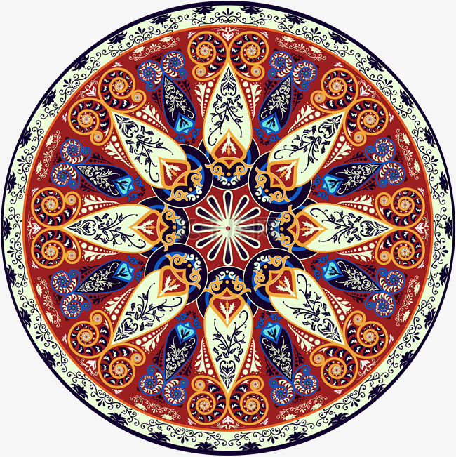 古典花纹地毯圆圆形
