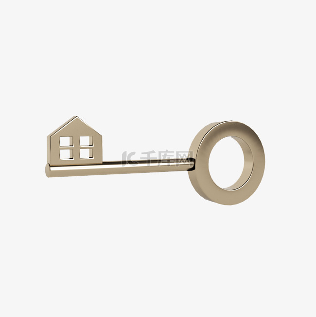 C4D购房概念钥匙
