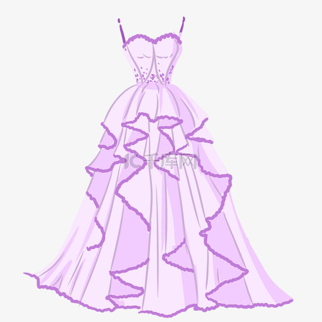 紫色婚纱卡通衣服