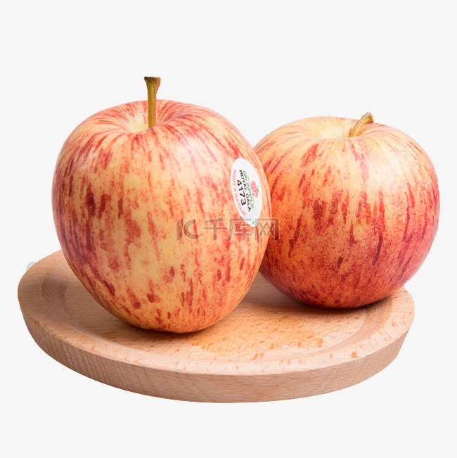 红色条纹苹果两个水果健康