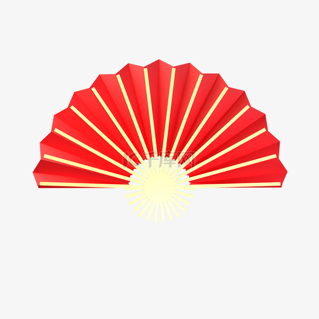 中国风红色折扇
