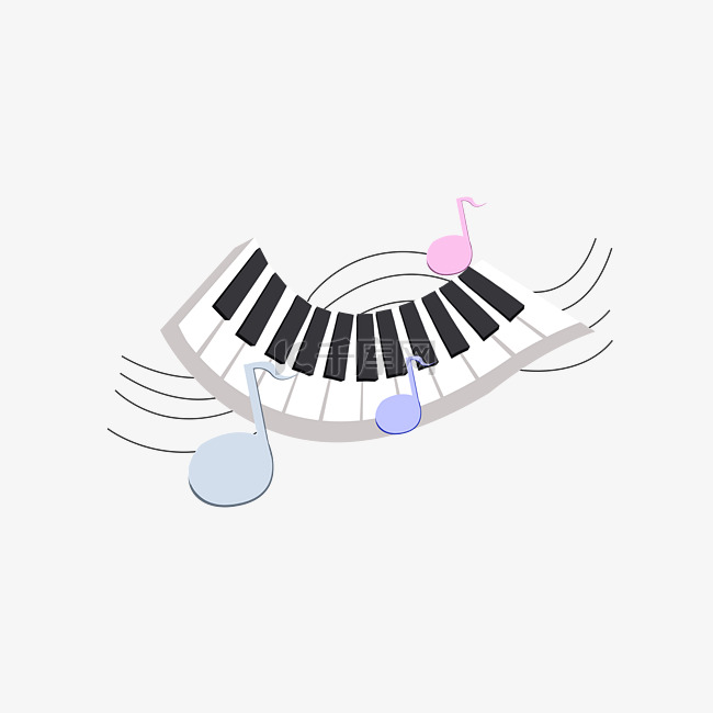 经典钢琴音符插画