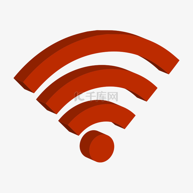 矢量无线网络覆盖立体标志wifi