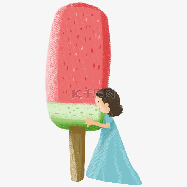夏日吃雪糕冰淇淋