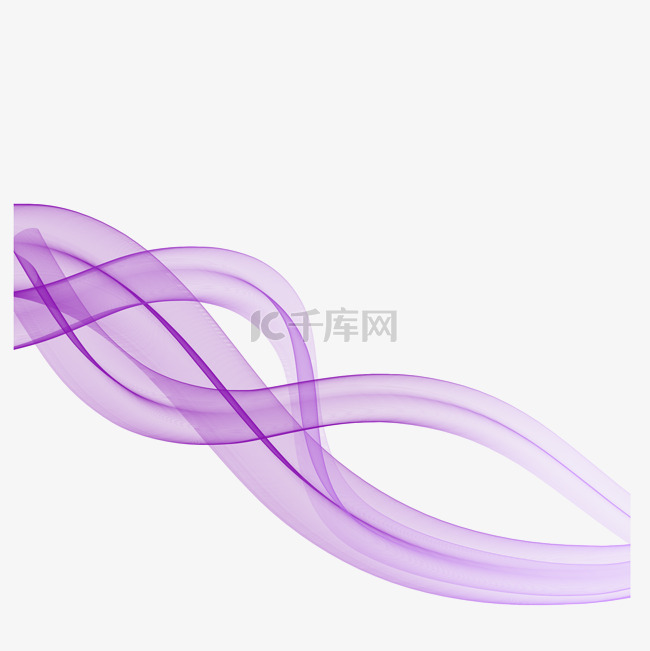 波浪线条紫色边框科技感梦幻飘带