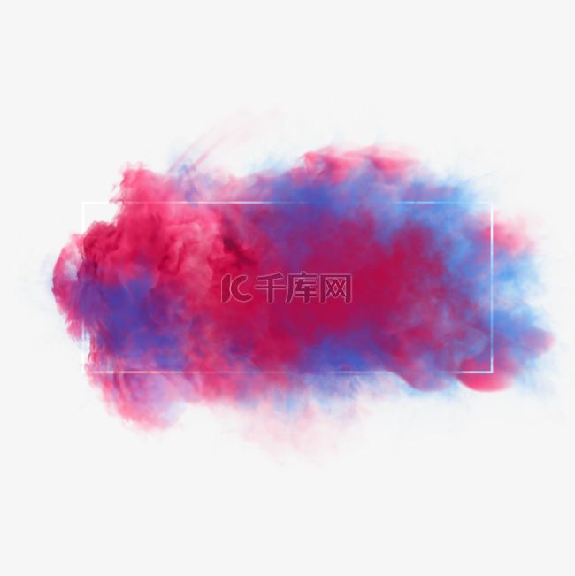 彩色创意3d抽象烟雾边框