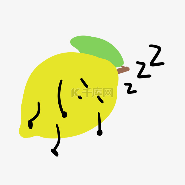 可爱拟人水果睡觉柠檬