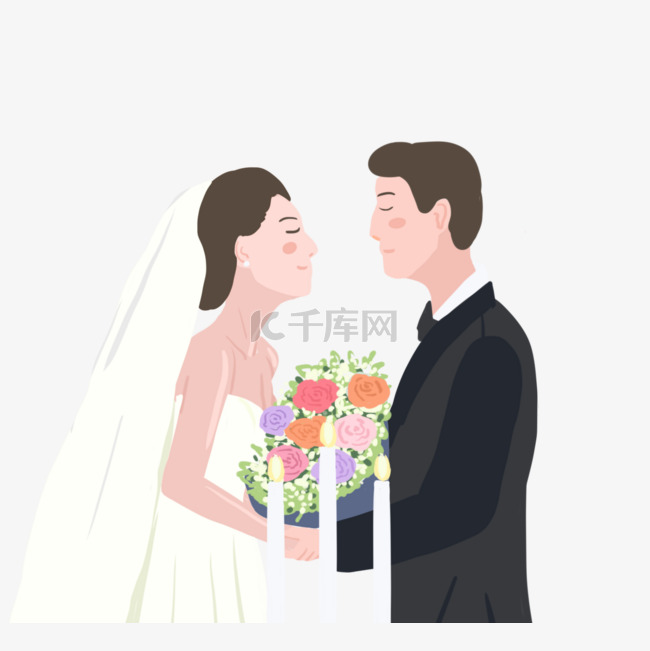 韩式配色手绘小清新风格婚礼仪式