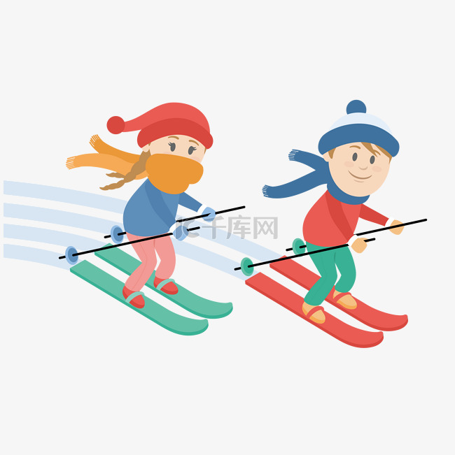 彩色滑雪体育运动
