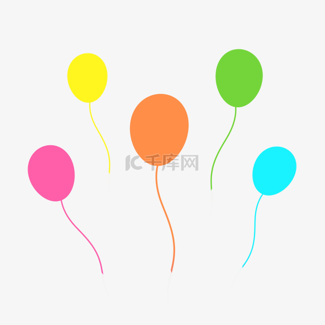 彩色庆典气球漂浮元素
