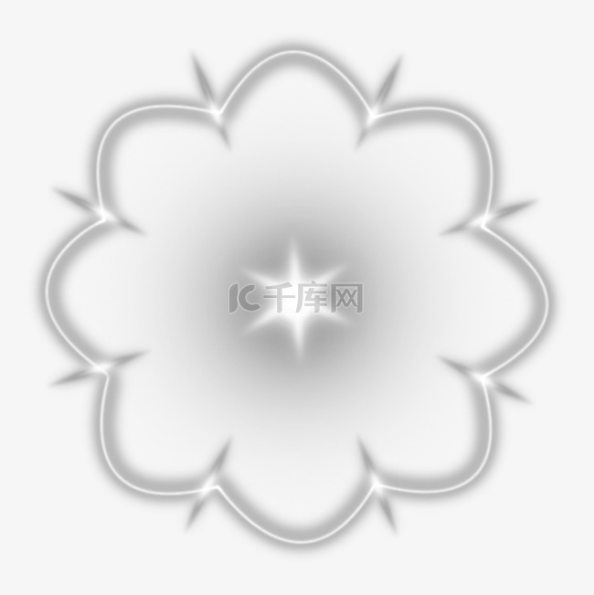 白色花朵形状透明感光效