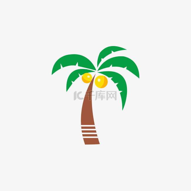 夏季海滩椰子树