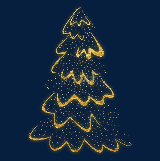 金色圣诞节圣诞树