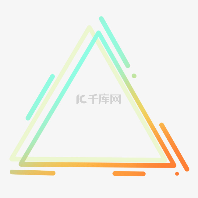 简单三角几何渐变色边框