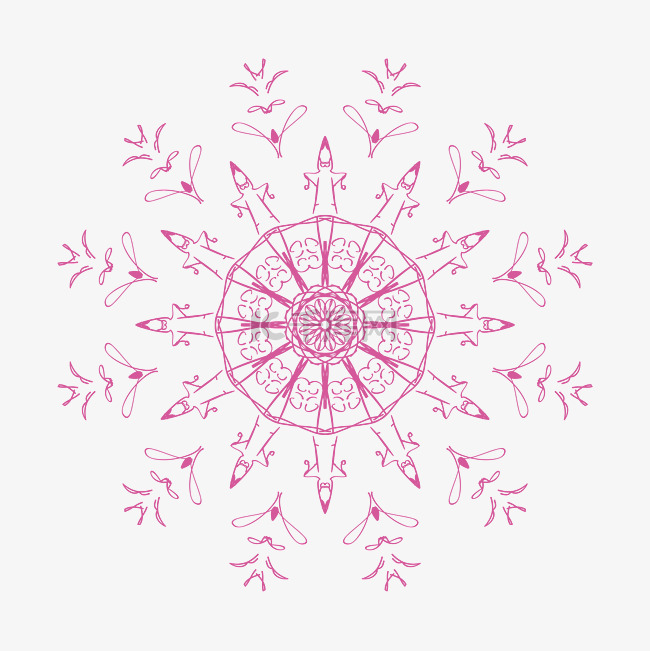 粉色植物花纹图案