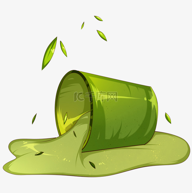 清明节绿色水桶插画