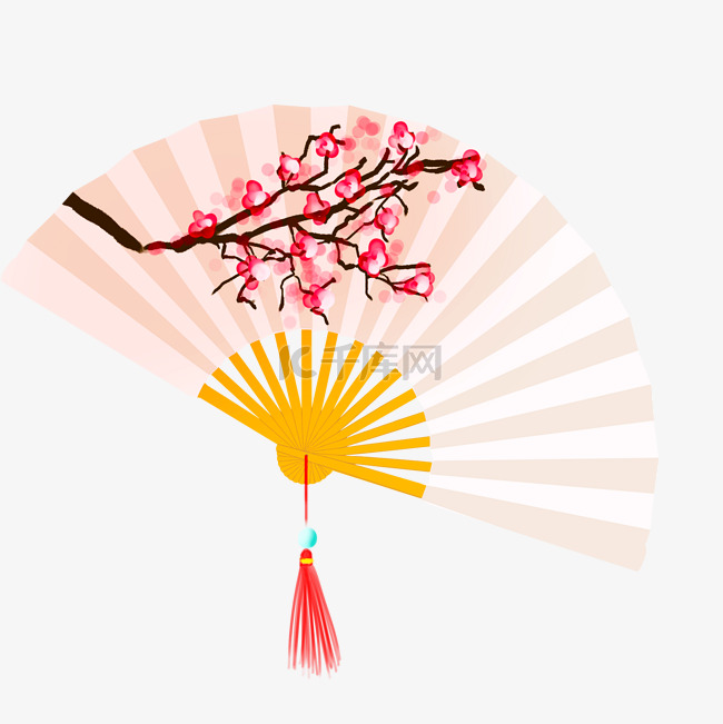 梅花花纹折扇