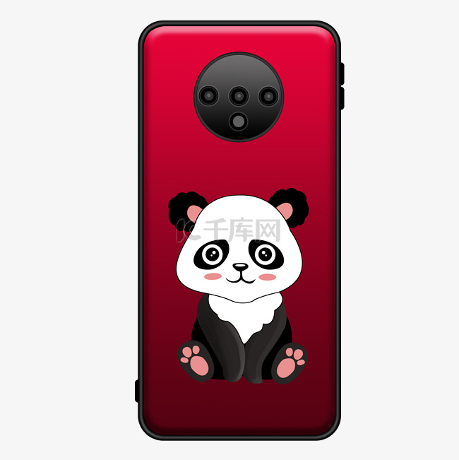 红色熊猫手机壳