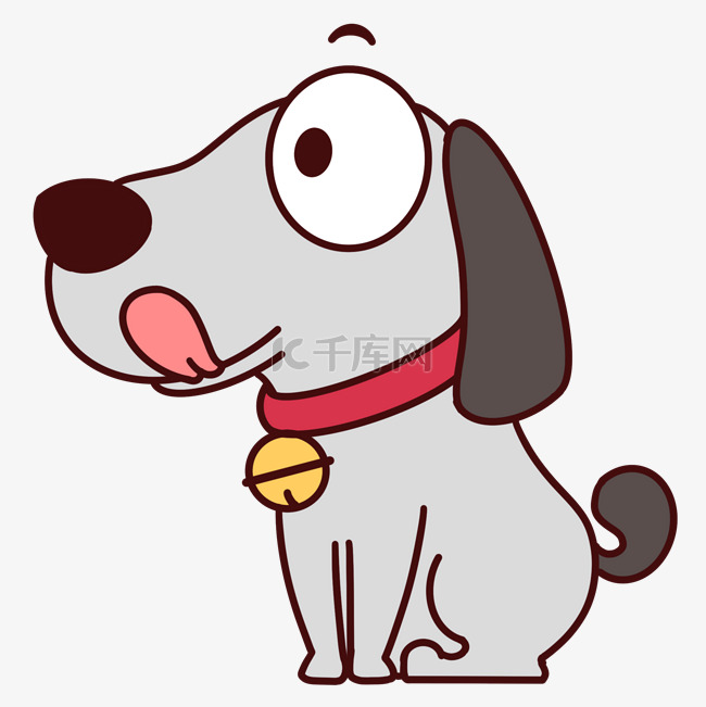 可爱动物卡通灰色小狗