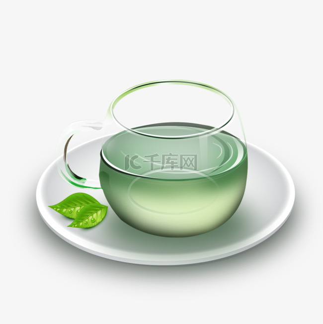 高档绿色茶叶玻璃杯子设计