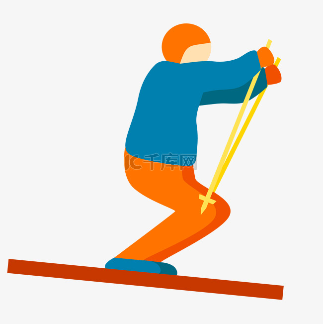 滑雪健身人物
