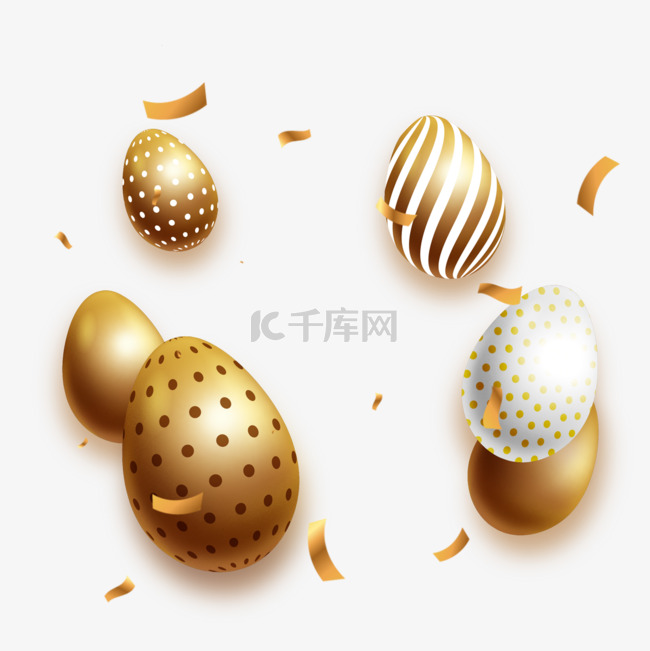 抛光的金色复活节彩蛋