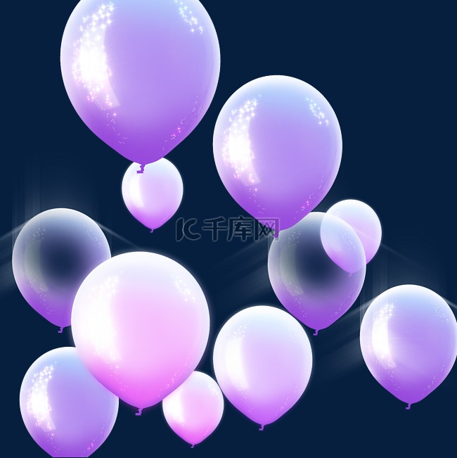 紫色漂浮气球