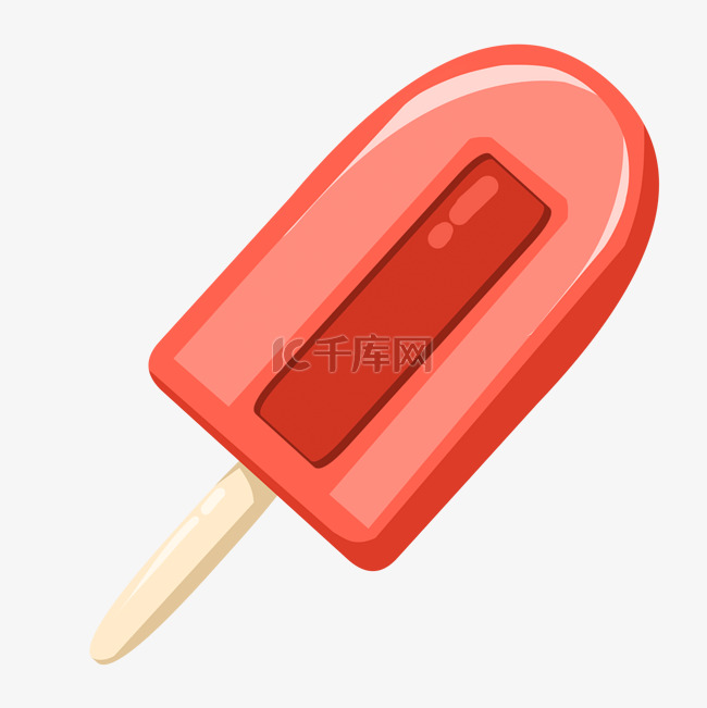 红色雪糕冰糕插画