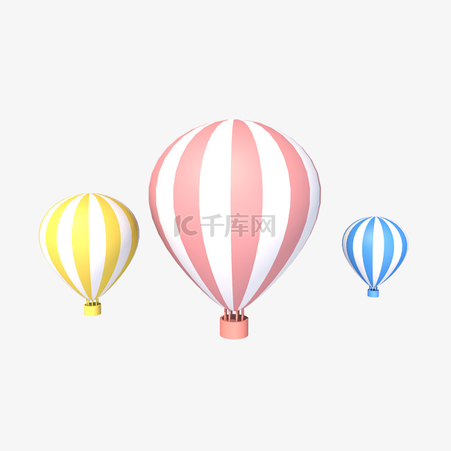 C4D漂浮热气球素材