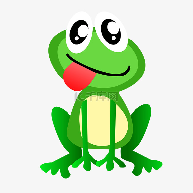 免扣卡通绿色青蛙